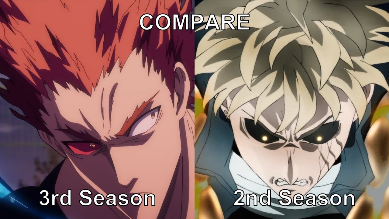 One Punch Man First Fights Comparison (Season 2 and Season 3)