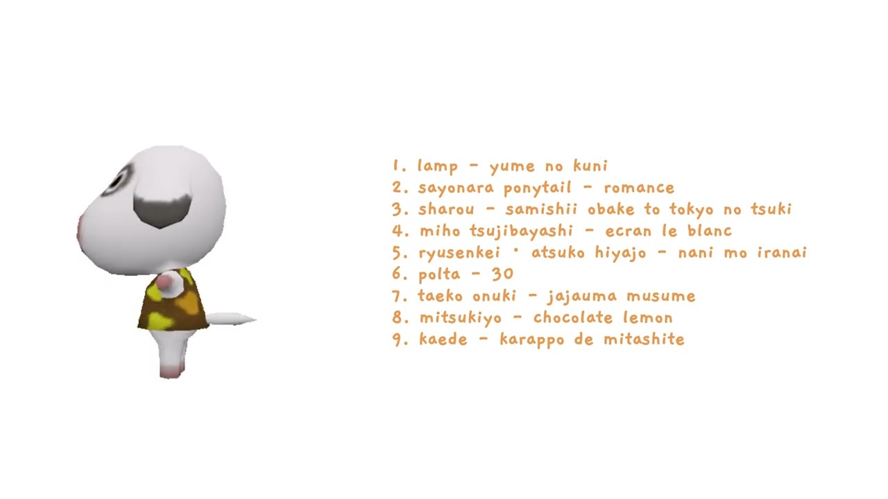 playlist with music to listen to while playing animal crossing