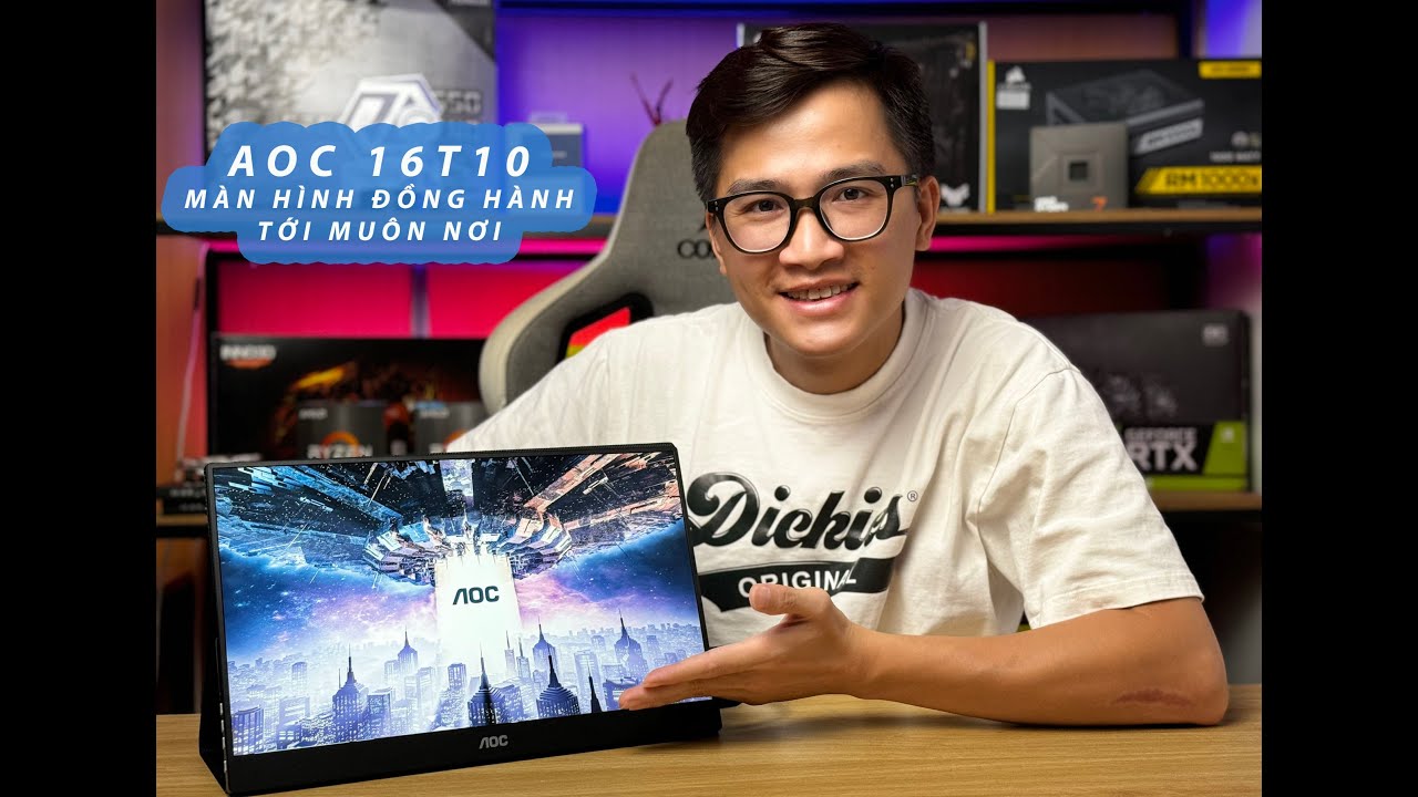 Màn hình di động AOC 16T10 - Thiết bị tăng hiệu suất làm việc tối đa