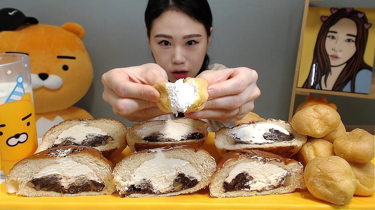 앙버터크림빵과 크림슈 먹방 Mukbang