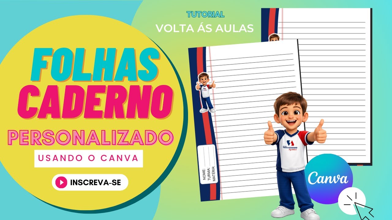APRENDA COMO CRIAR FOLHAS DE CADERNO NO CANVA I TUTORIAL GRÁTIS
