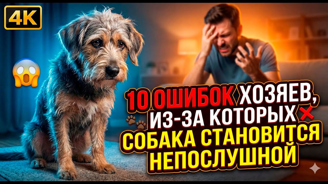 10 ошибок хозяев, из-за которых собака становится непослушной 😱🐶