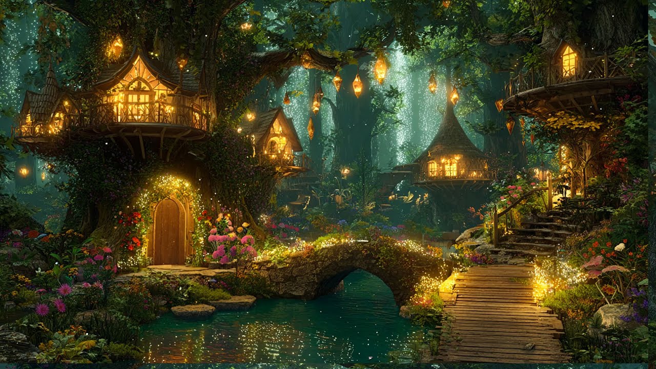 Fairytale Village in a Mystical Forest  | MAGICAL FOREST | Background Music to Relax, Sleep, Read