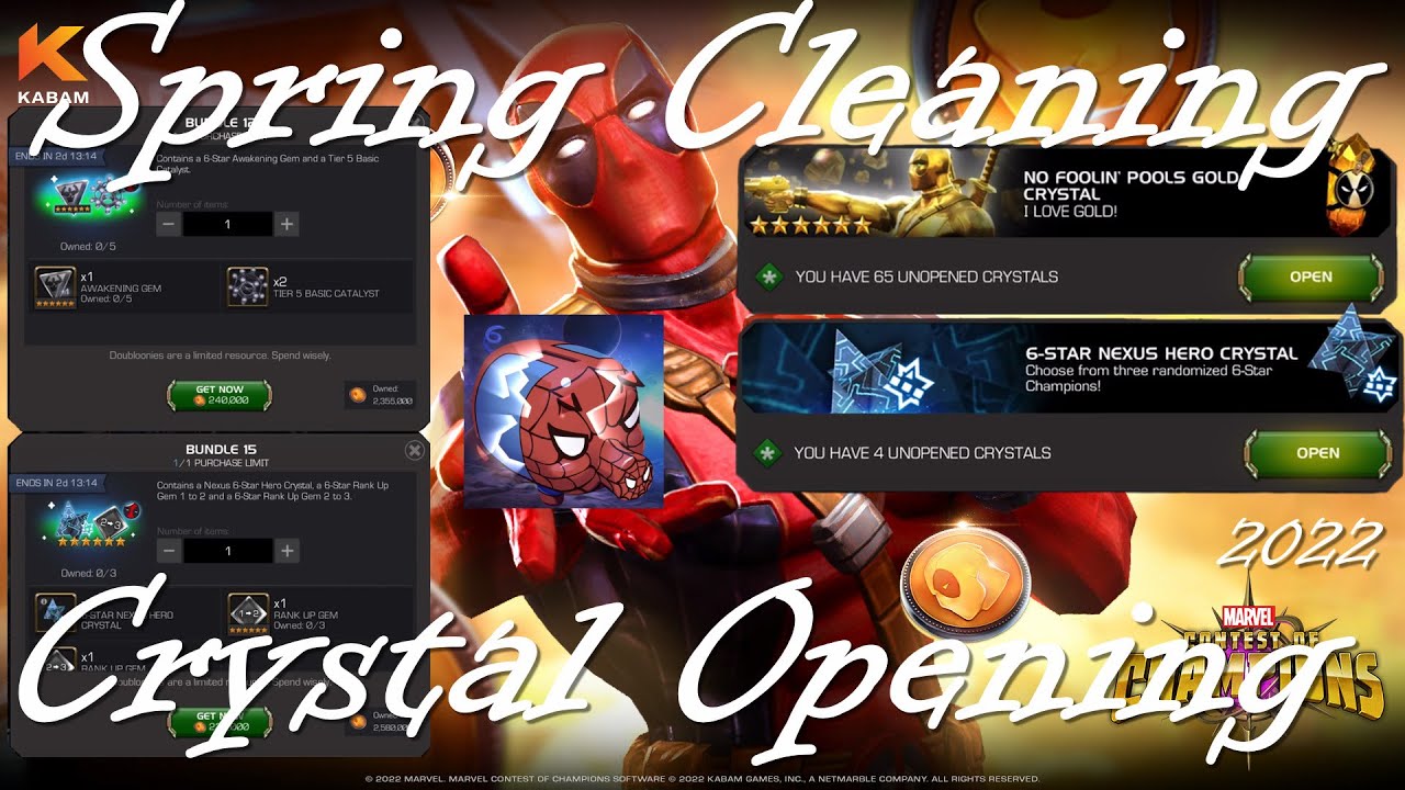 MCOC Deadpool Spring Cleaning 2022 - 6 star Nexus, Nexus Cavs and Goldpool Crystal Opening
