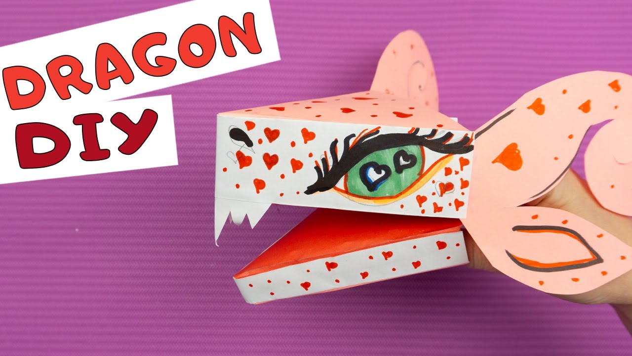 EASY DIY Paper Dragon Puppet TikTok / How I MADE a DRAGON PUPET / EASY DIY Тик-Ток драконы