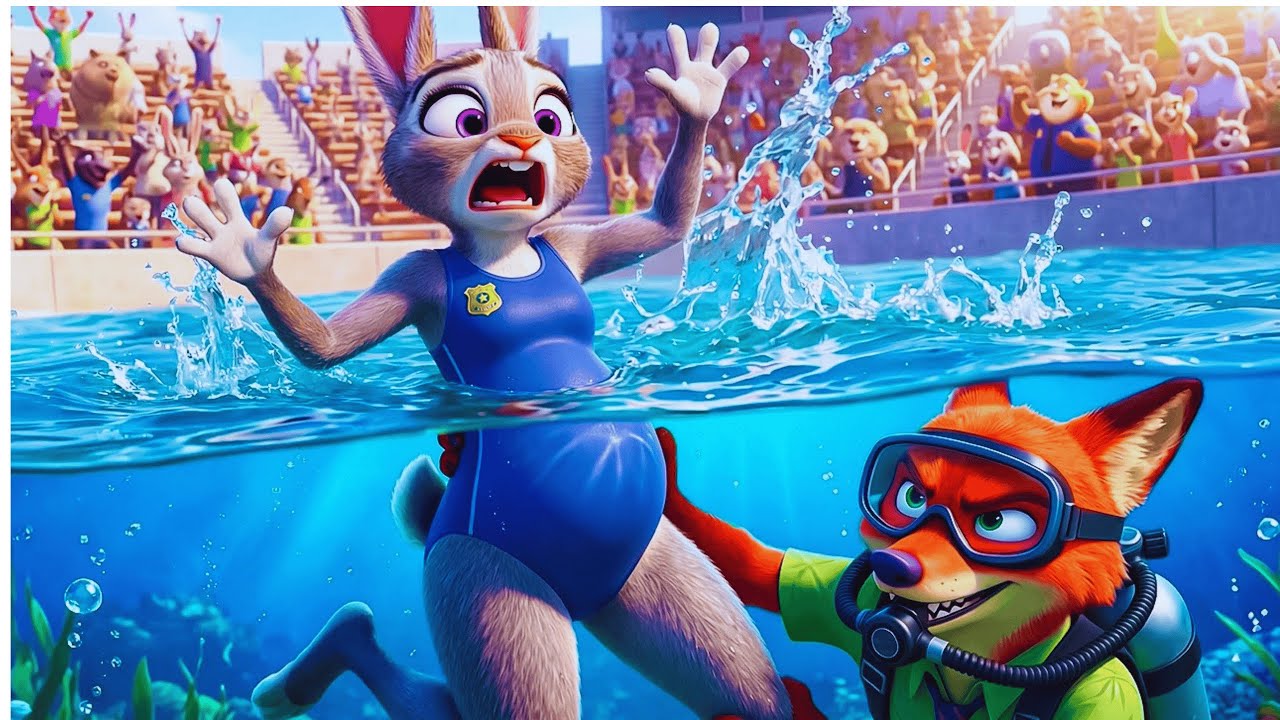 😱Nick And Judy Race the Swimming Championship Nick Recuse Judy from Gazelle's | Zootopia 2 Animation