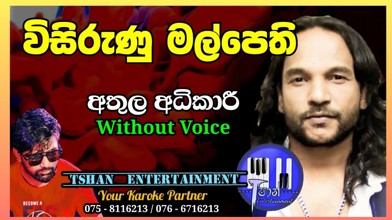 Visirunu malpethi Karaoke / විසිරුණු මල් පෙති / Athula Adikari #sinhalasongs #karoke #withlyrics