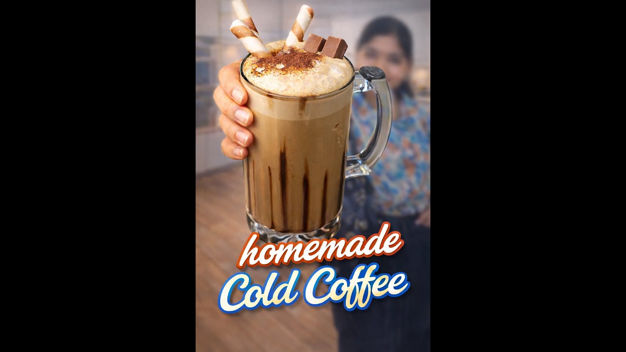 How to make Café-Style Cold Coffee at Home😍 |So Creamy! #shorts #viral #coldcoffee #coffee #homemade