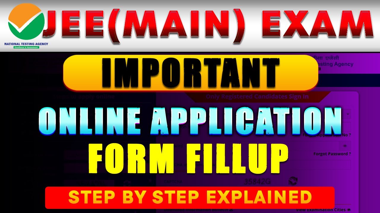 JEE MAIN 2025 ONLINE APPLICATION FORM FILL UP STEP BY STEP EXPLAINED | IMPORTANT POINTS