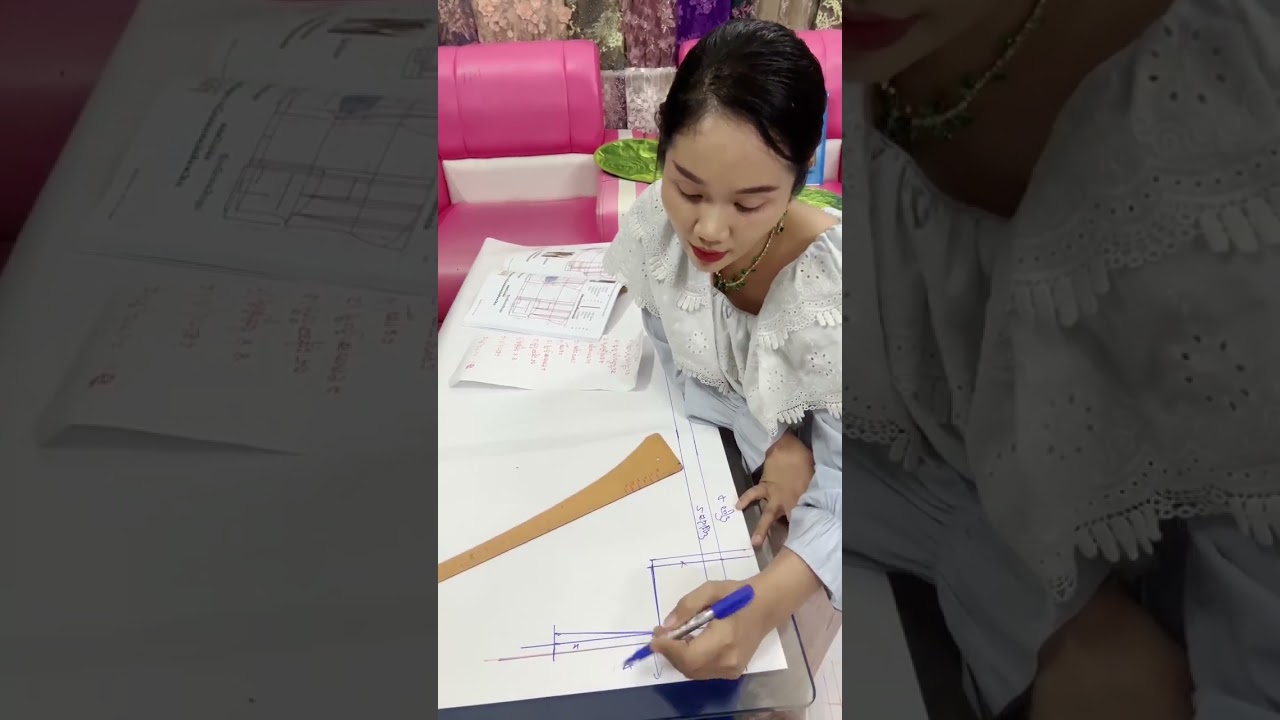 របៀបគូសពុម្ព អាវកបើក មានស្មា ឡេវមុខ ភាគ១