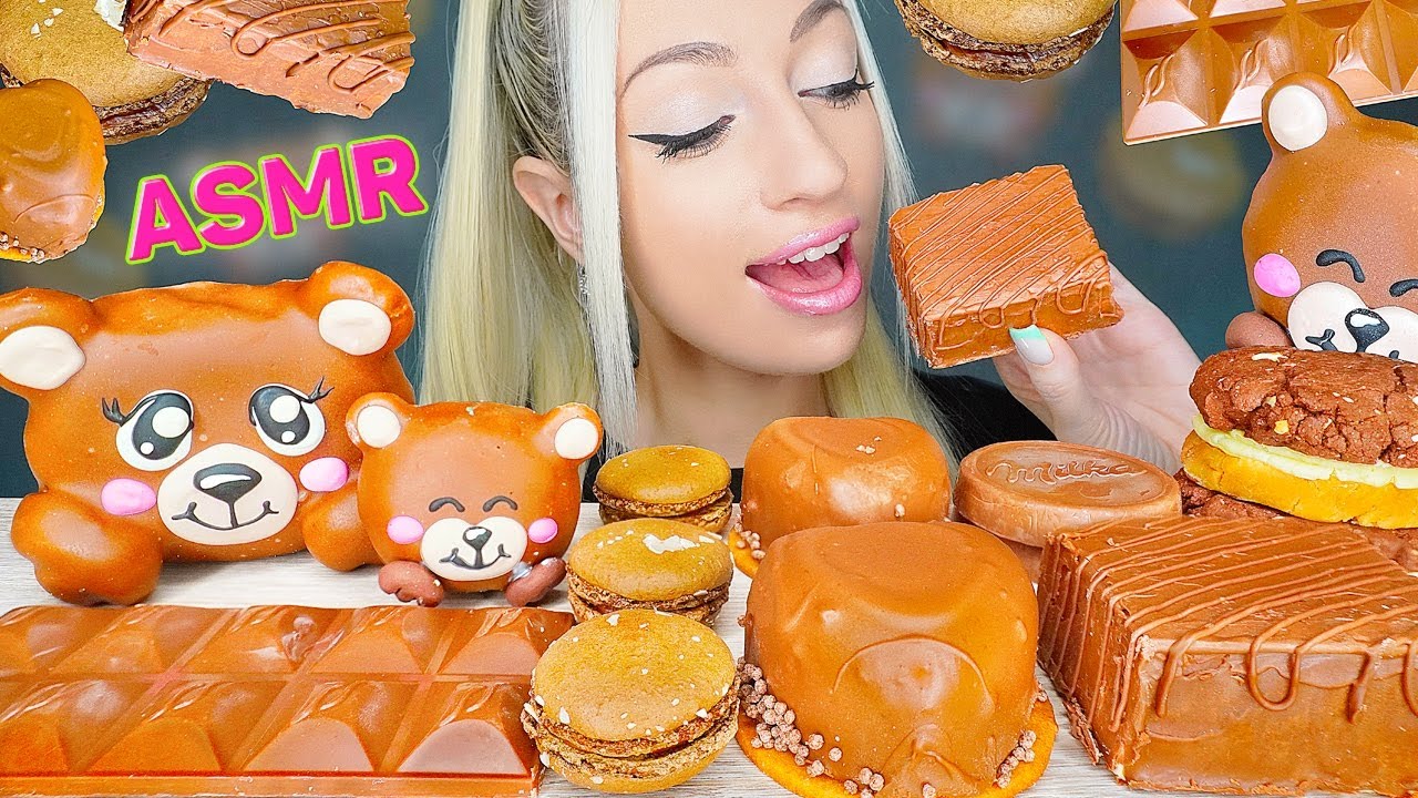ASMR EATING CHOCOLATE, MILKA, CAKE, MACAROONS, CANDY BAR, 초콜릿 디저트 (DESSERT) MUKBANG 먹방