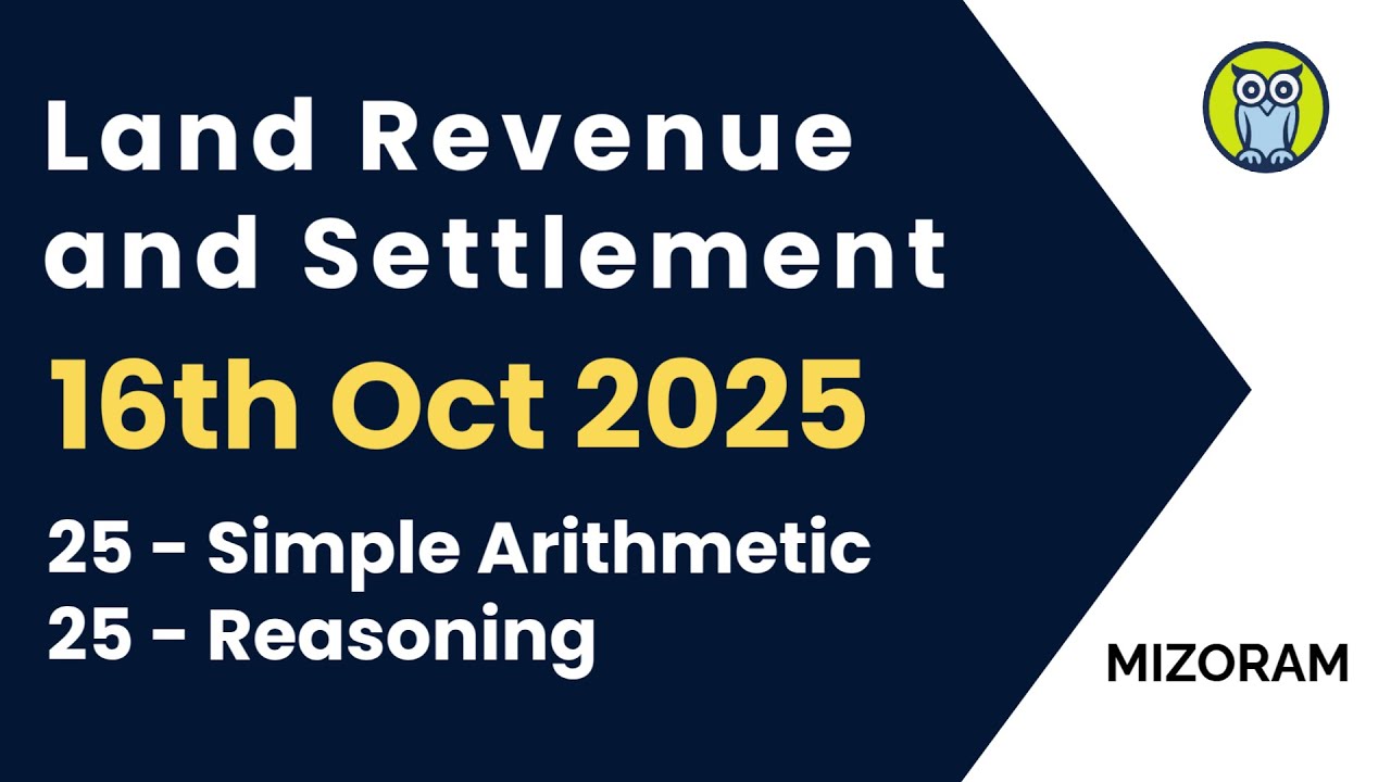 [LDC] Land Revenue & Settlement  16th Oct 2025 PAPER II Exam Solutions | Mizoram State Exam