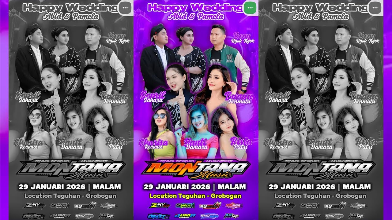 💍Live wedding PAMELA & ABID || perform MONTANA || BMD AUDIO || Teguhan, 29 Jan 2026💍