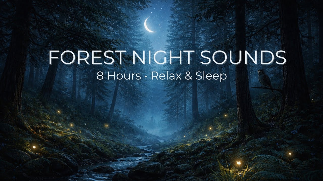 Forest Night Sounds 🌲🦉 8 Hours of Relaxing Nature Sounds for Sleep