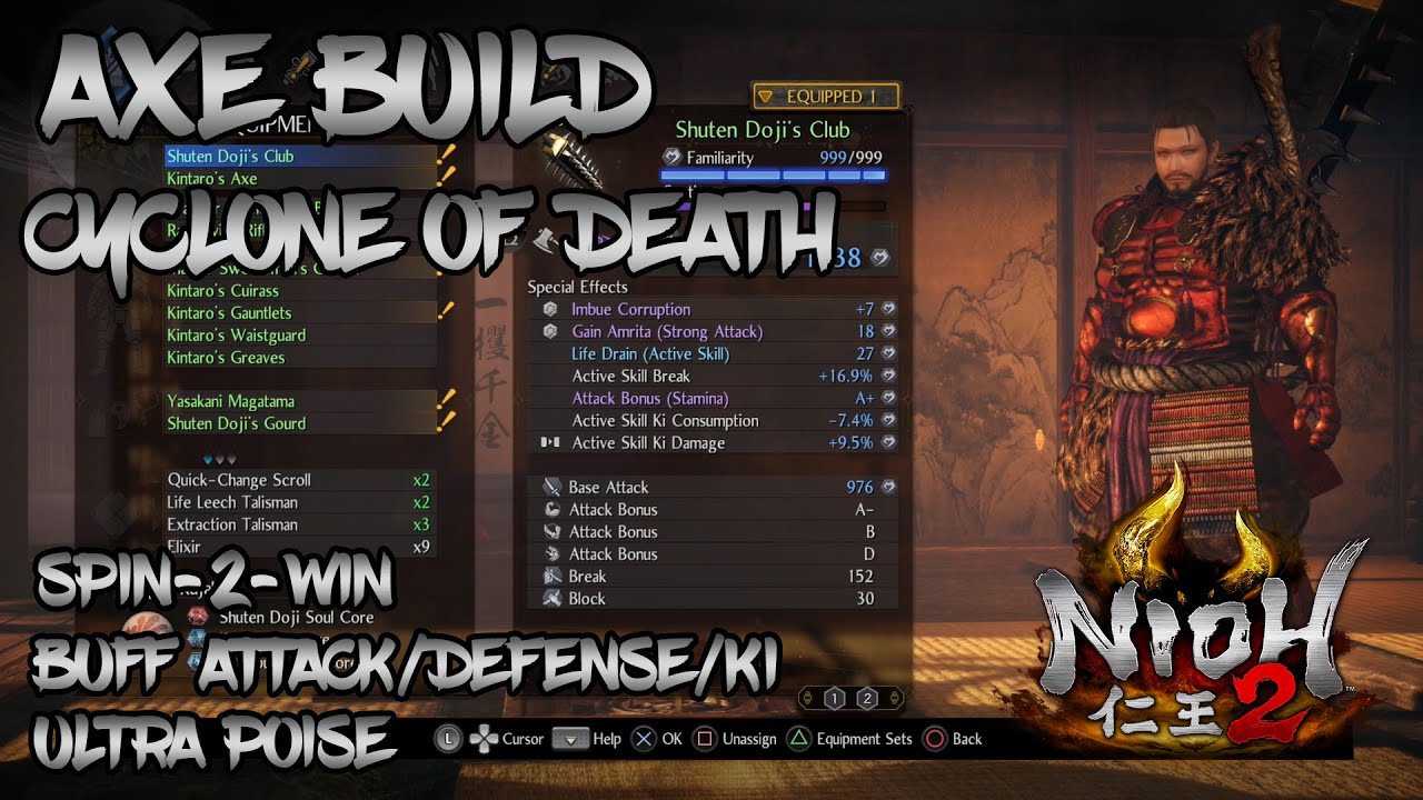 Nioh 2 - Axe Build - Cyclone of Death