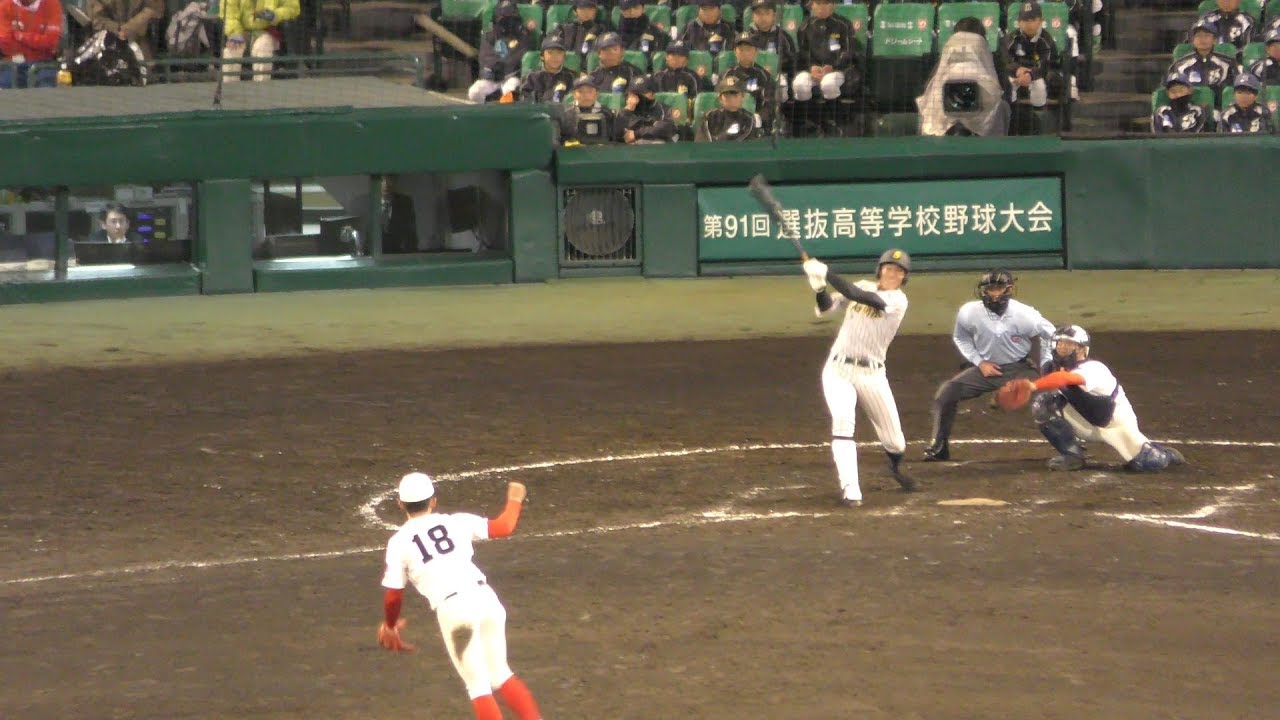 ≪選抜≫甲子園(2019)　明石商業　来田選手(2年)　史上初！　先頭＆サヨナラホームラン！！