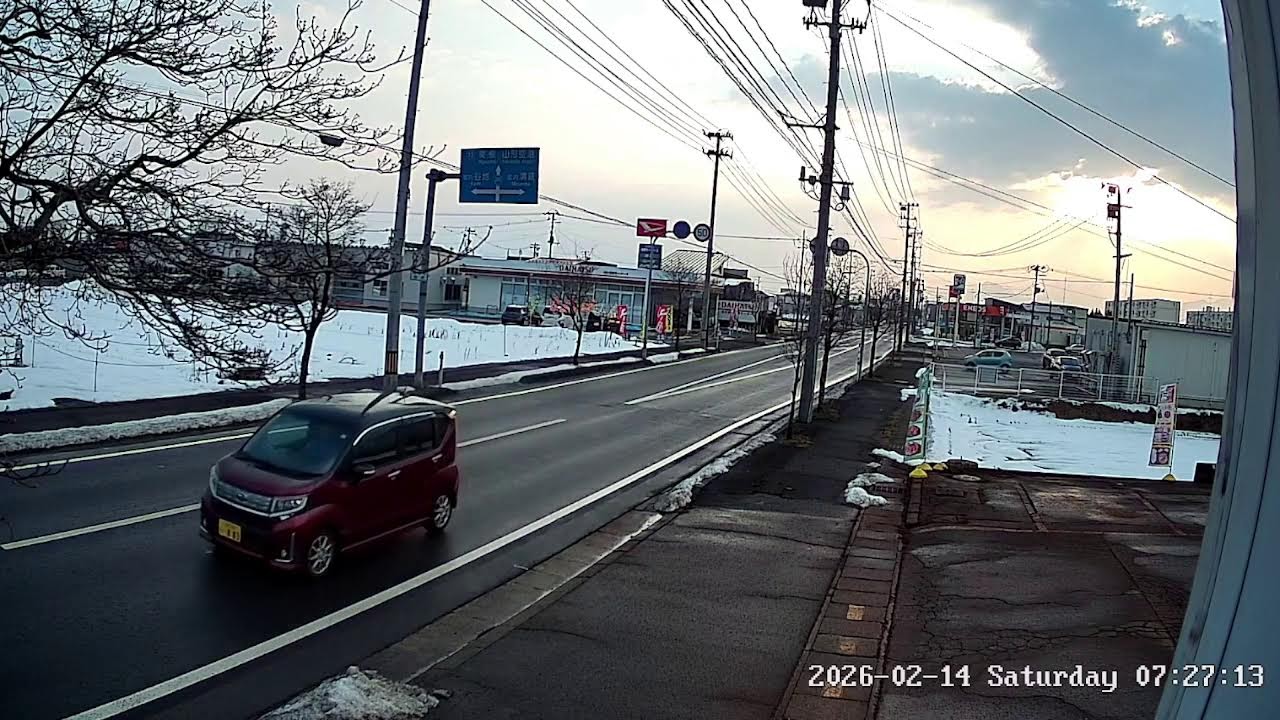 山形県西村山郡河北町谷地月山堂県道282号線ライブカメラ Yamagata Nsimuragun Live Camera.world.cam