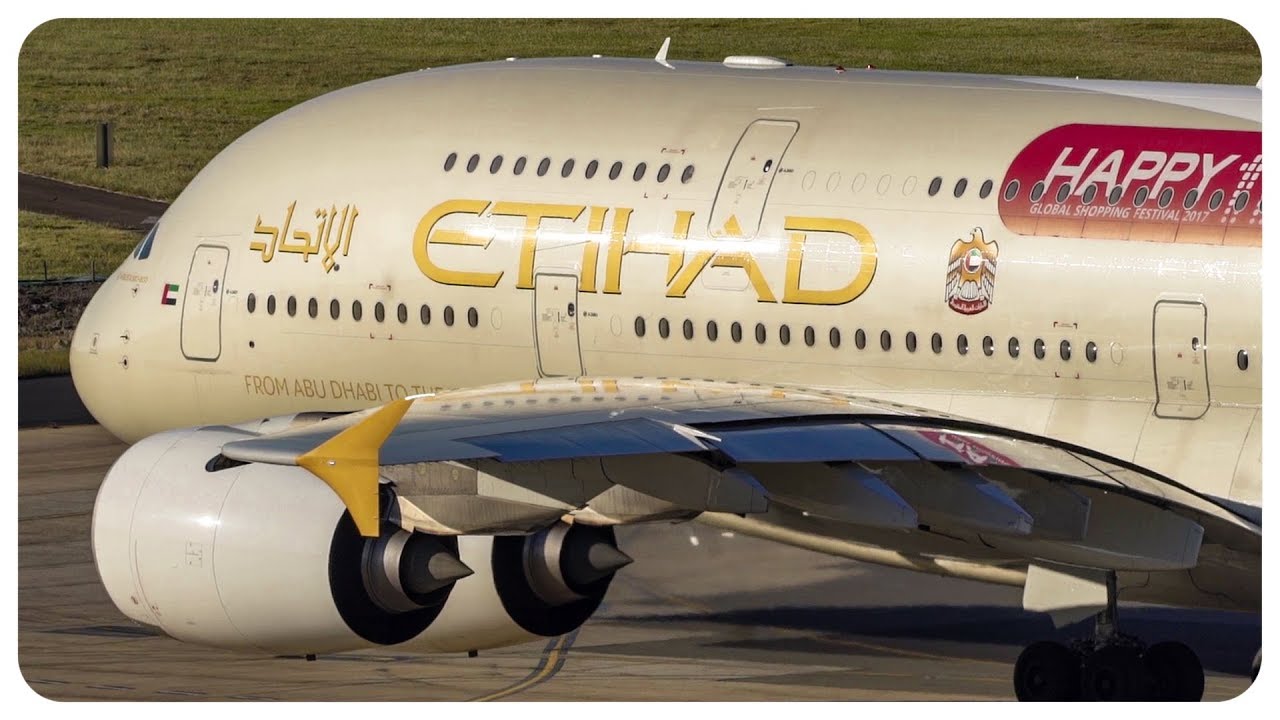 ETIHAD Airways Airbus A380 Takeoff & Landing | Sydney Airport Plane Spotting | A6-APE