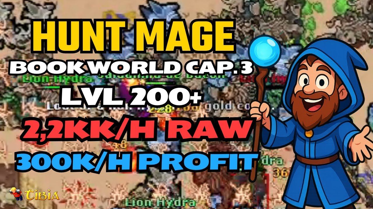 🚨 XP Insana no Tibia! Hunt Mage lvl 200+ 🔥📚