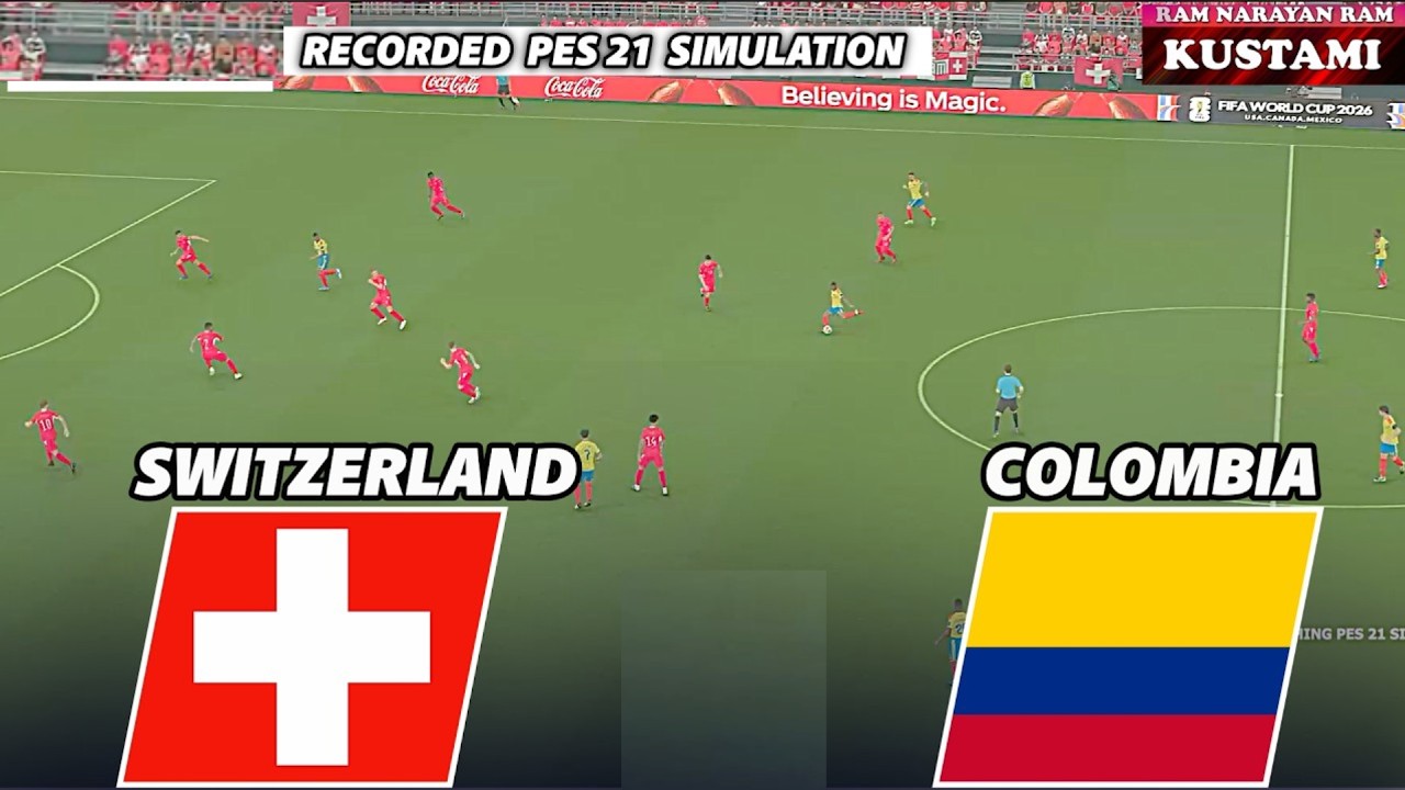 LIVE 🔴SWITZERLAND vs COLOMBIA | FIFA World Cup 2026 - Round of 16 |  Recorded PES 2021 Simulation