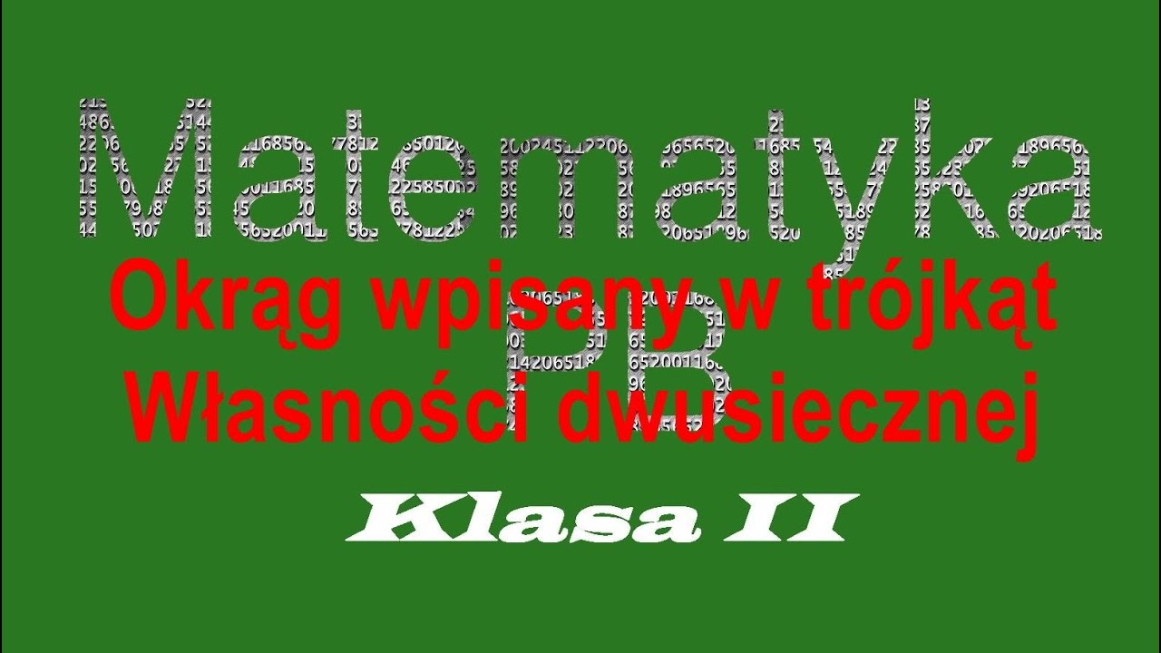 Okrąg wpisany w trójkąt i proste równoległe Jak wykorzystać własności dwusiecznej w zadaniach?