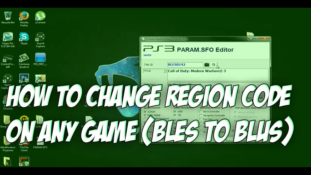How to Change Your Region Code For Any Game (BLES TO BLUS) - Voice Tutorial