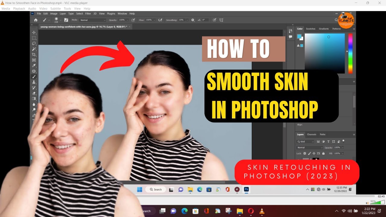 How to smooth skin in photoshop || Skin retouching in photoshop (2023)