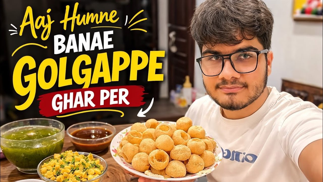 Aaj Humne Banaye GOLGAPPE Ghar Par 😍 | Pani Puri Recipe at Home | Street Style Golgappa Challenge
