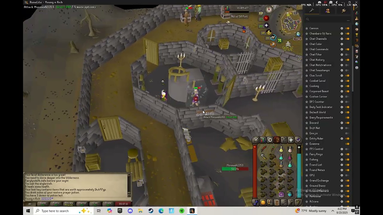 Oda Block Showed Me How To Make Millions from Pking! In Game Old School RuneScape Deep Wilderness 
