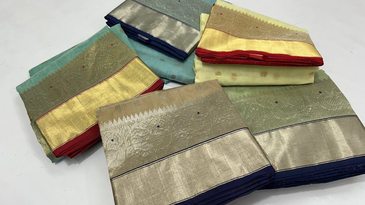 Beautiful Collection Chanderi Handloom Sarees Organza Sarees Order +917024306133 