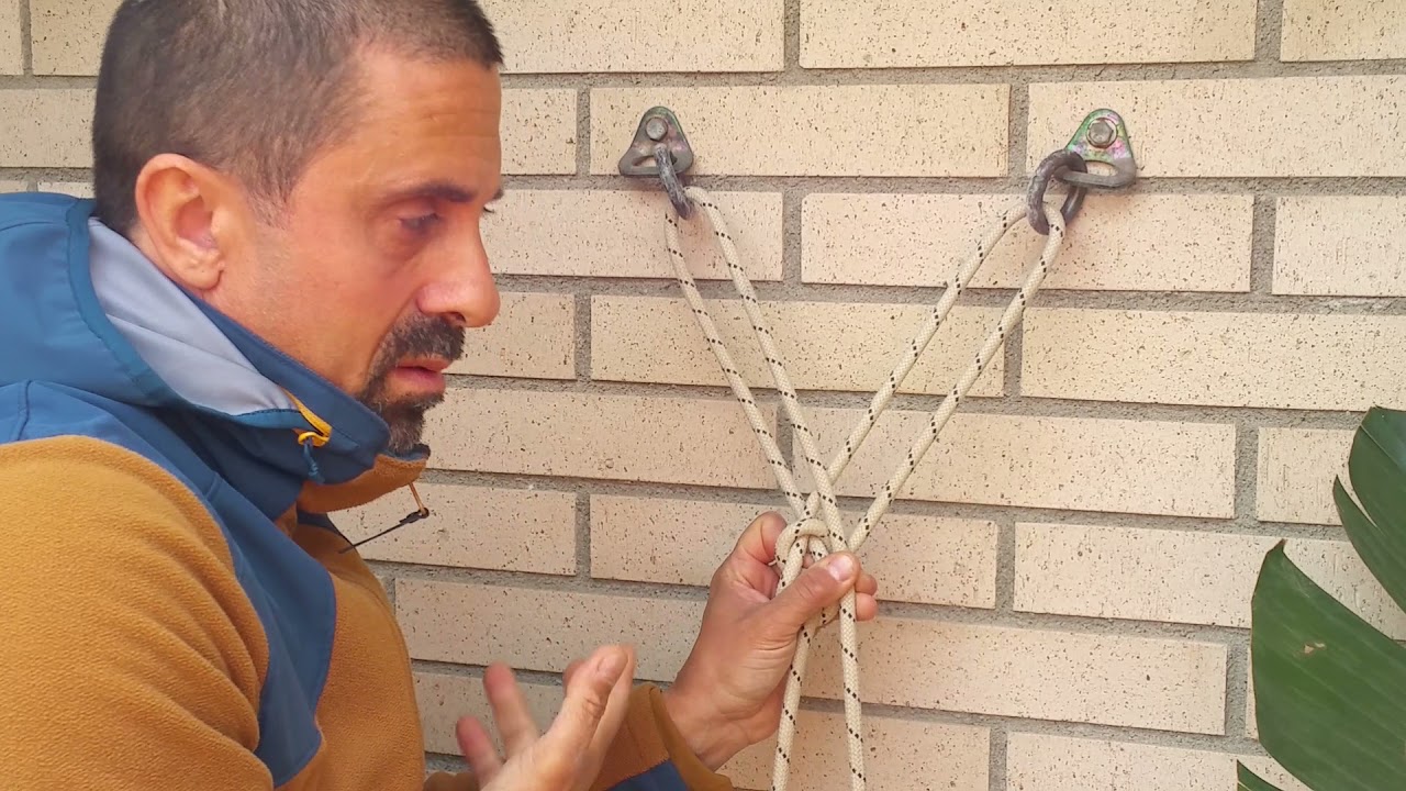 NUDO AS DE GUIA DOBLE REALIZADO DIRECTAMENTE EN CABECERA DE ANILLAS, MACGIVER.
