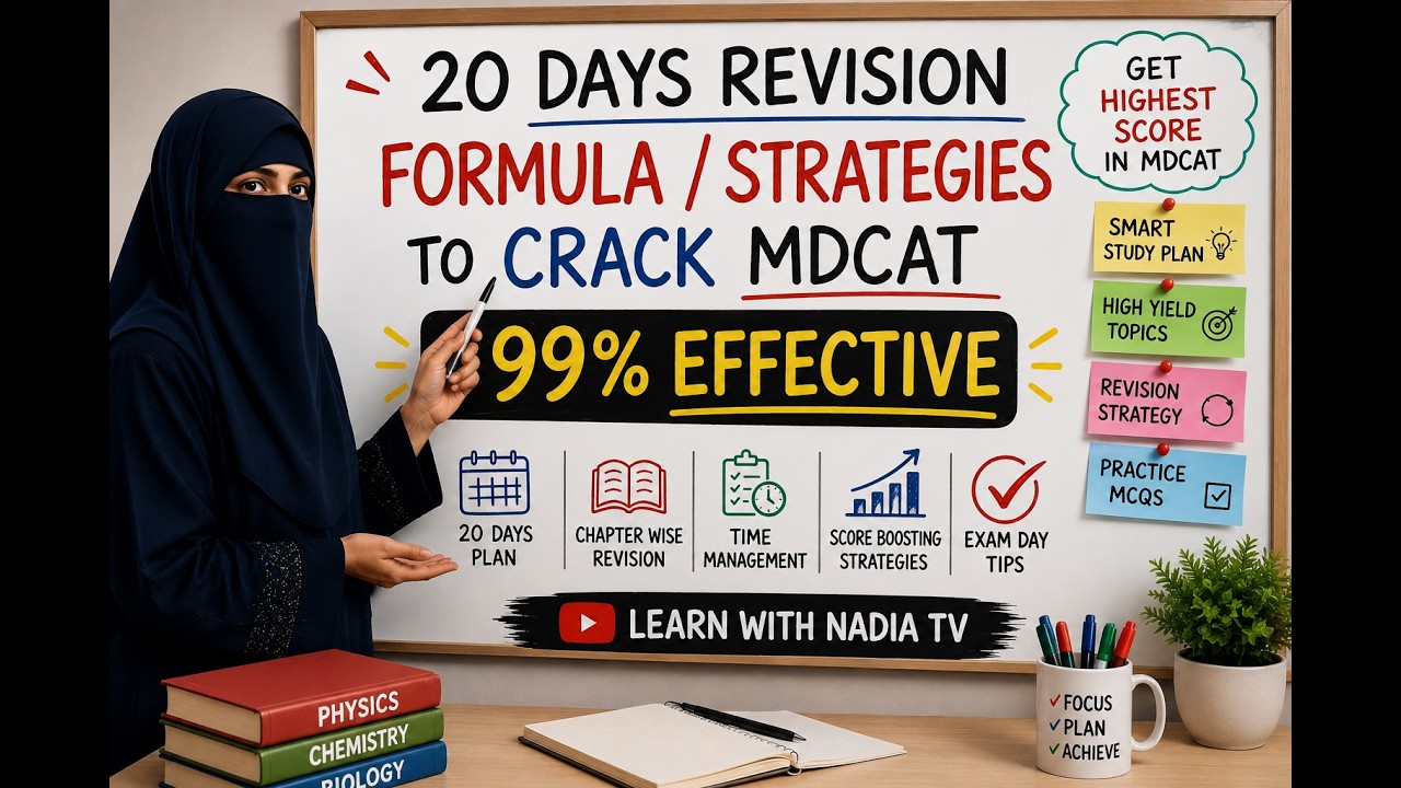 20 Days Revision Formula & Strategies to Crack MDCAT 2026 | 99% Effective Study Plan