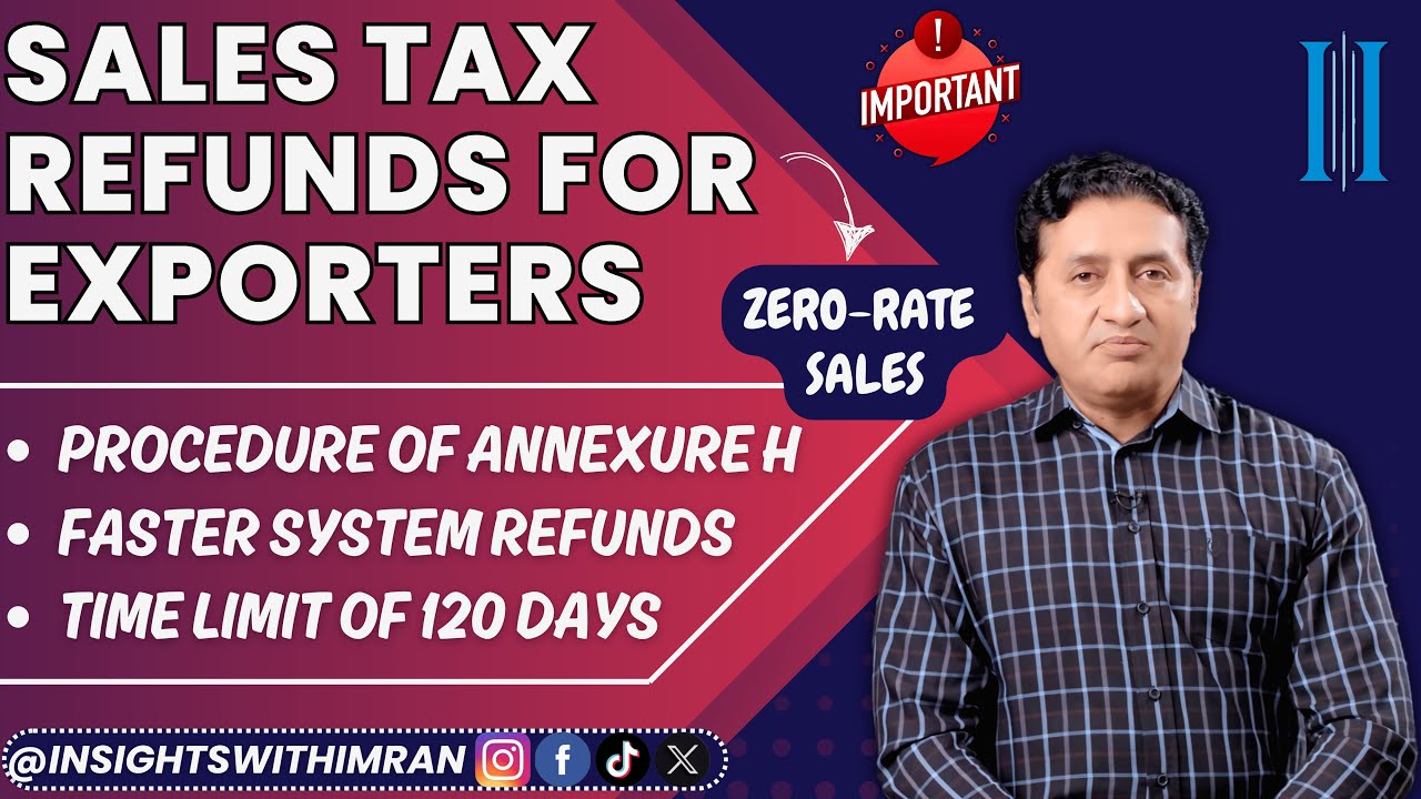 Sales Tax Refunds For Exporters | Zero Rate Sales | Faster System Refund | Annexture H | Imran Munir