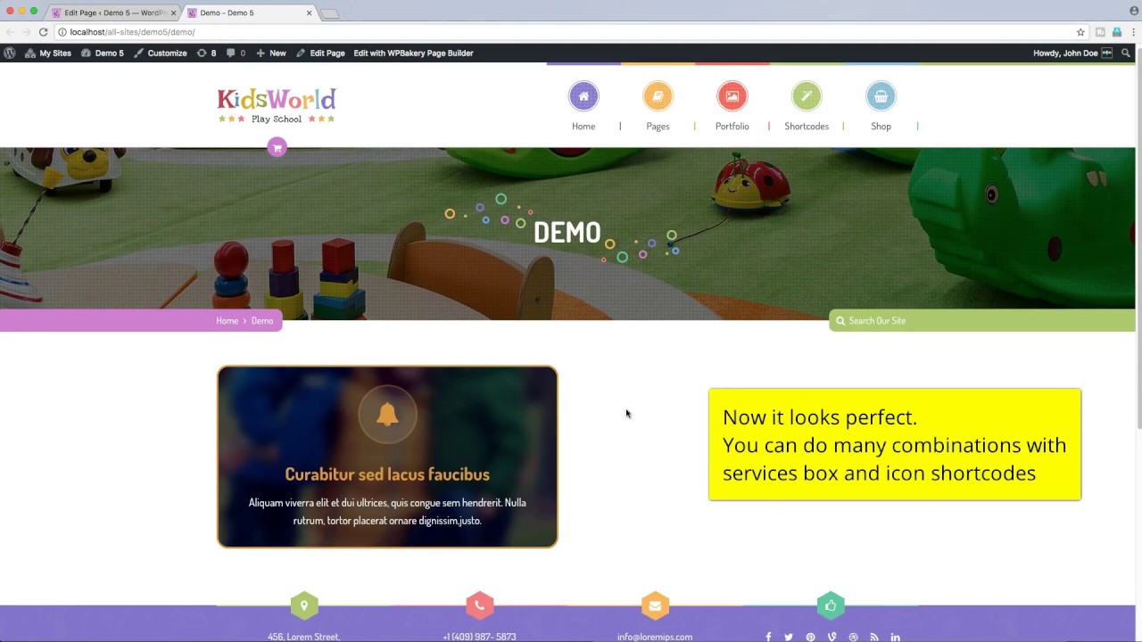 Visual Composer (WPBakery) - Service Box in Detail