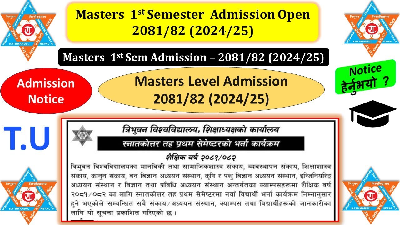 Masters 1st Sem Admission 2081/82 (2024/25) | TU Masters Admission |