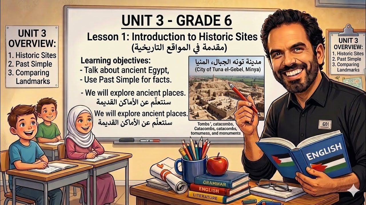 شرح Unit 3  - Lesson 1 الصف السادس ترم تاني 