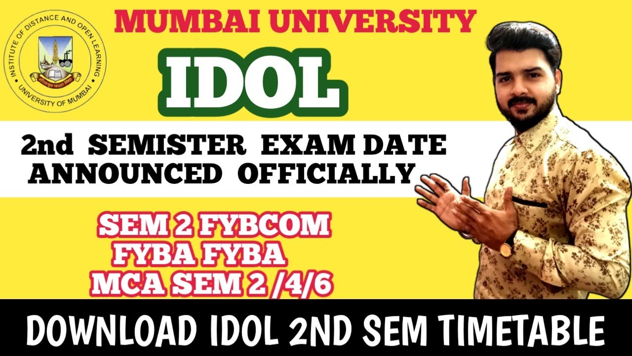 IDOL 2nd semister Exam Date announced|FYBcom FYba Fybsc 2nd semister Timetable|IDOL Jitesh sir|