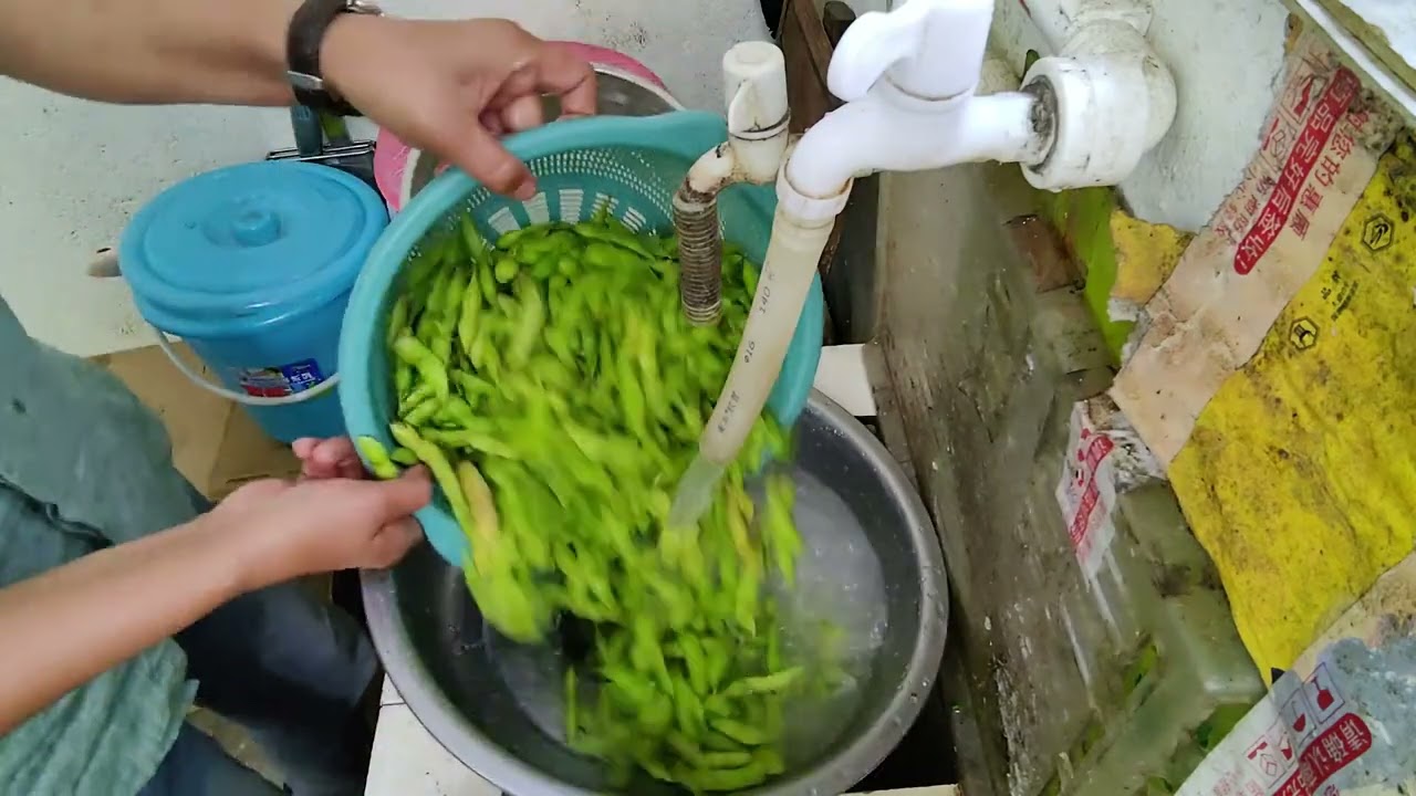 九九家毛豆多，煮一锅当午餐，米饭也省了还吃得满嘴甜蜜蜜 #美食 #菜谱 #九九 #煮毛豆 #小吃 #吃货