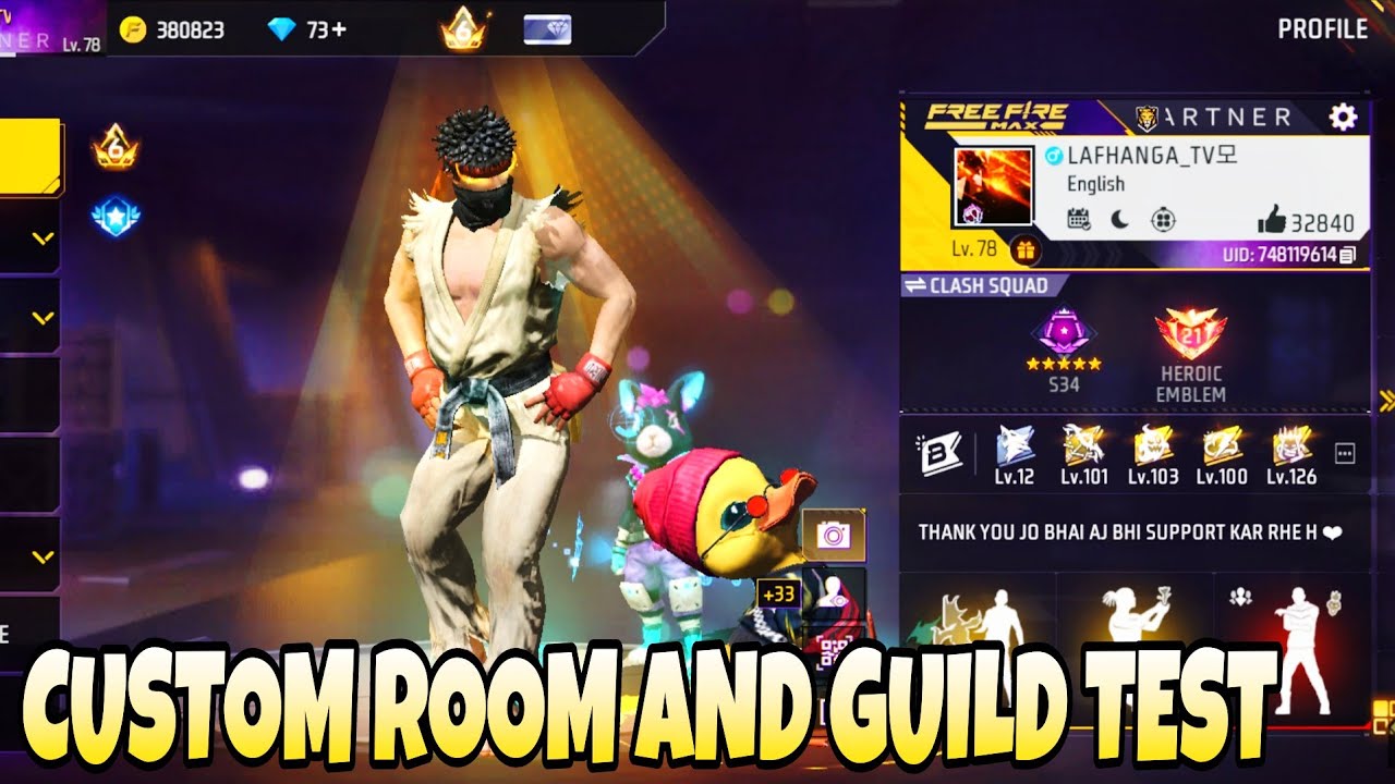 CUSTOM ROOM AND GUILD TEST HOJAYE