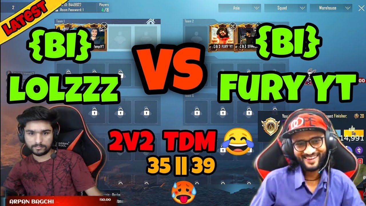 {Bi} LoLzZz , Claw Vampi Vs {Bi} Fury, {Bi}  Strange 😂 || 2V2 Fun TDM ||  PUBG MOBILE