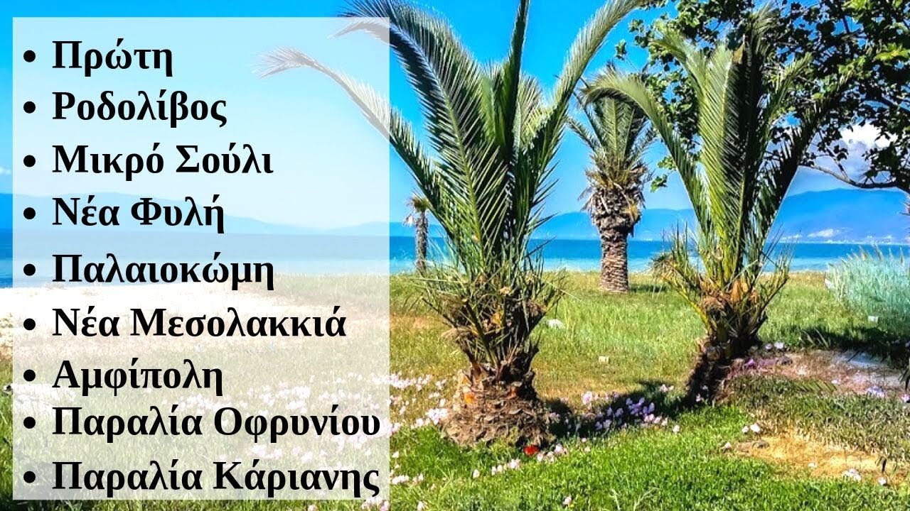 Πρώτη - Μικρό Σούλι - Παλαιοκώμη - Νέα Μεσολακκιά - Αμφίπολη - Παραλία Οφρυνίου (Τούζλα).