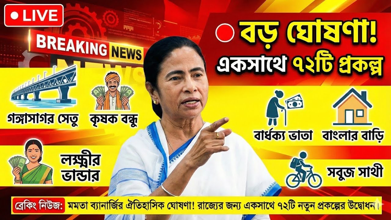 কৃষক বন্ধু টাকা প্রদান | লক্ষ্মীর ভান্ডার ও বার্ধক্য ভাতা | বাংলার বাড়ি বড় ঘোষণা মুখ্যমন্ত্রীর |