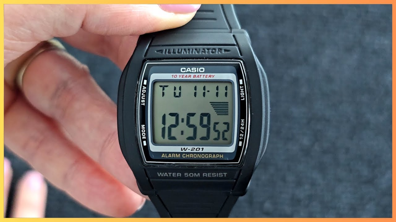 $22 Casio W201-1AV Review - Classic Illuminator Watch with 10-Year Battery Life