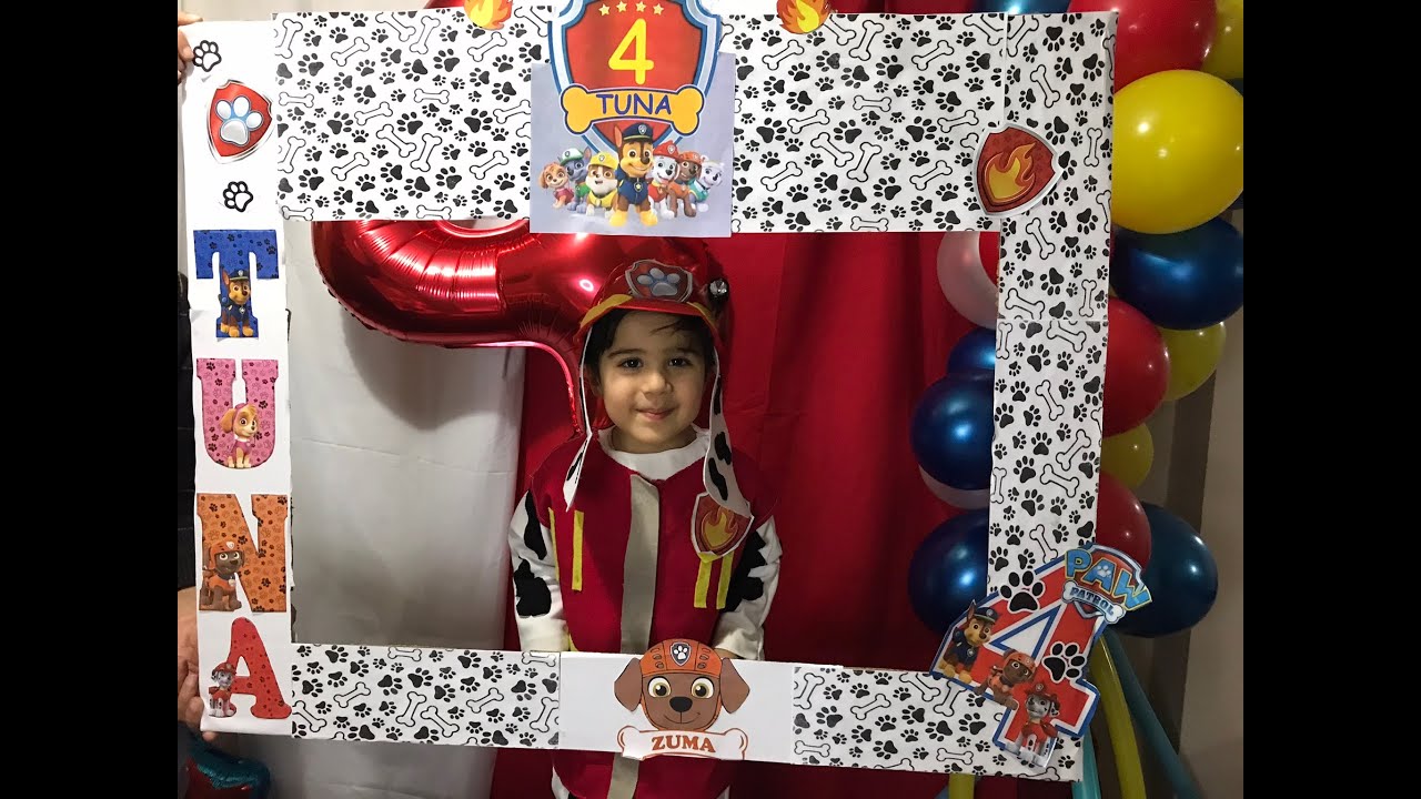 DIY Paw Patrol Party Frame / How to Make Paw Patrol Photo Frame