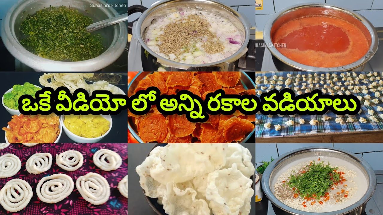 ఈ ఒక్క వీడియో చూస్తే చాలు 😱 రకరకాల వడియాలు ఈజీగా తయారు చేసుకోవచ్చు 😋 All Variety Vadiyalu/summer 