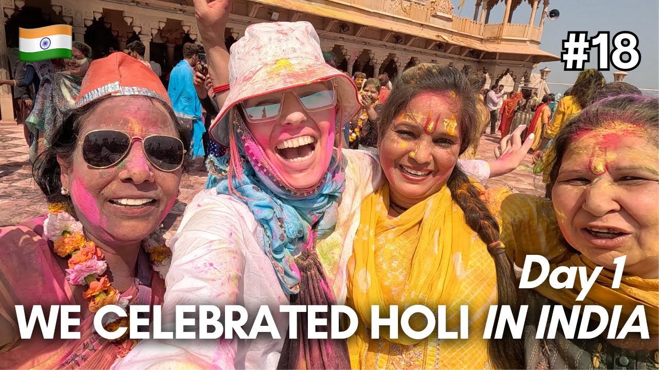 We Celebrated Holi In VRINDAVAN, FIRST time! I was so scared!? INDIA 🇮🇳 - Vlog #18
