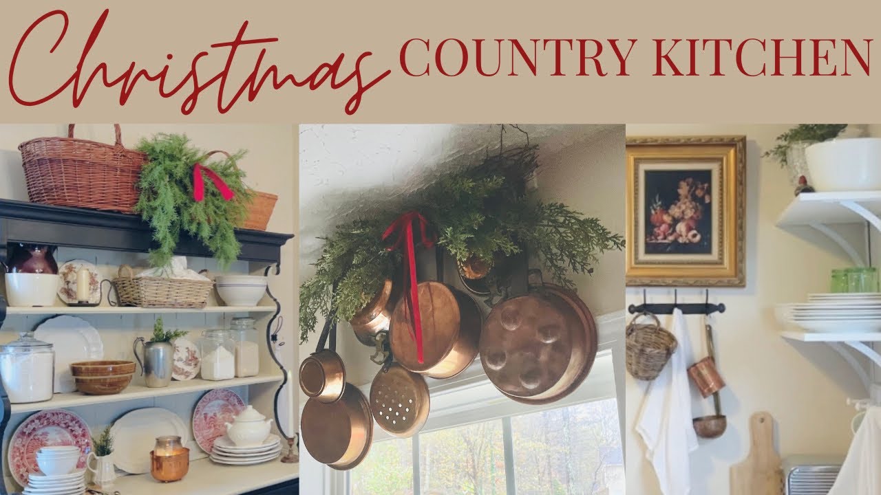A simple OLD FASHIONED CHRISTMAS | English Cottage Style Kitchen decor | Christmas Kitchen