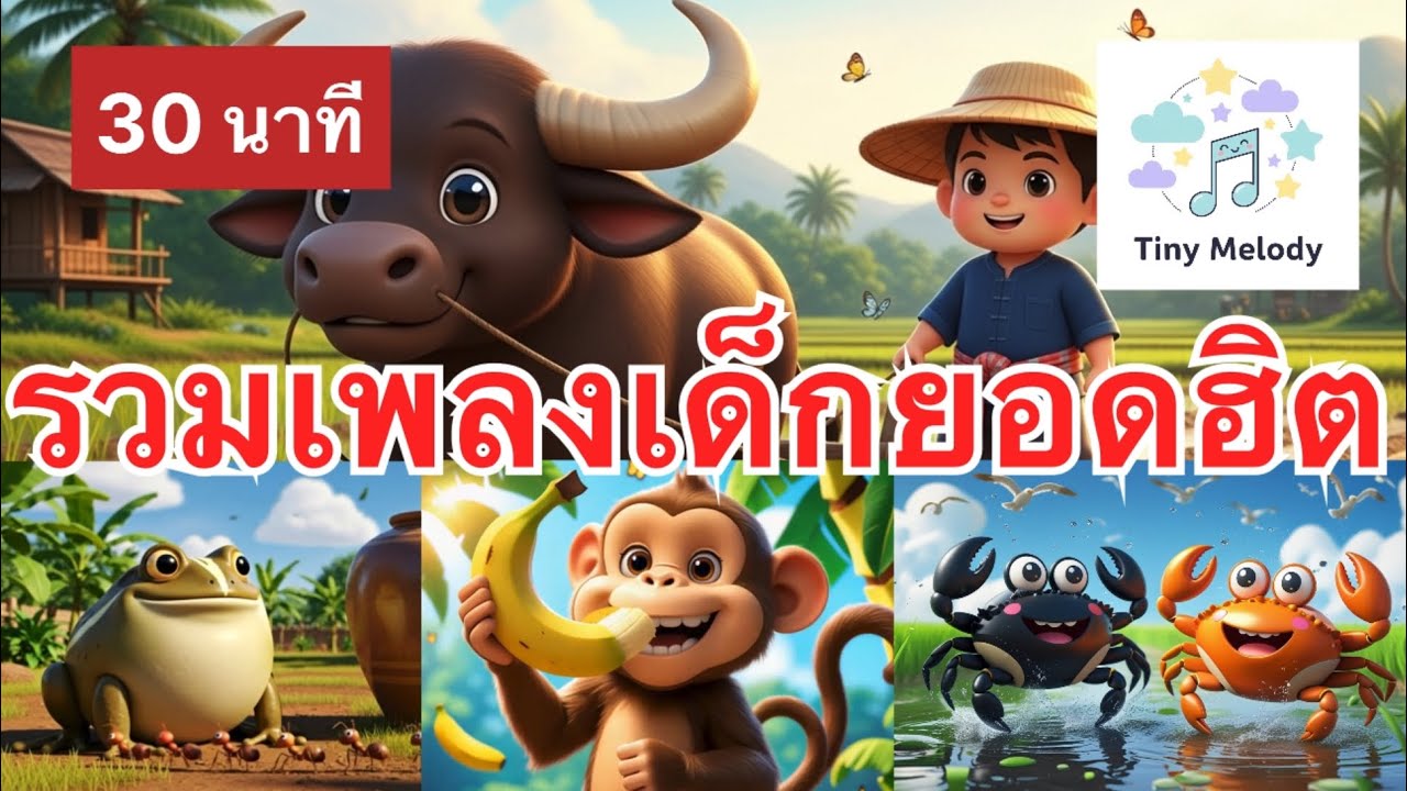 รวมเพลงเด็กยอดฮิต 30 นาที | เพลงอนุบาลสนุกๆ ฟังยาวๆ | TinyMelody