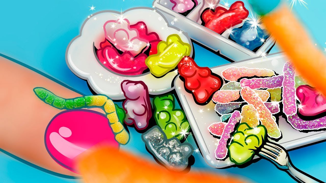 DIY - Miniature GUMMY Bears and RAINBOW Worms for Dolls | DollHouse DIY