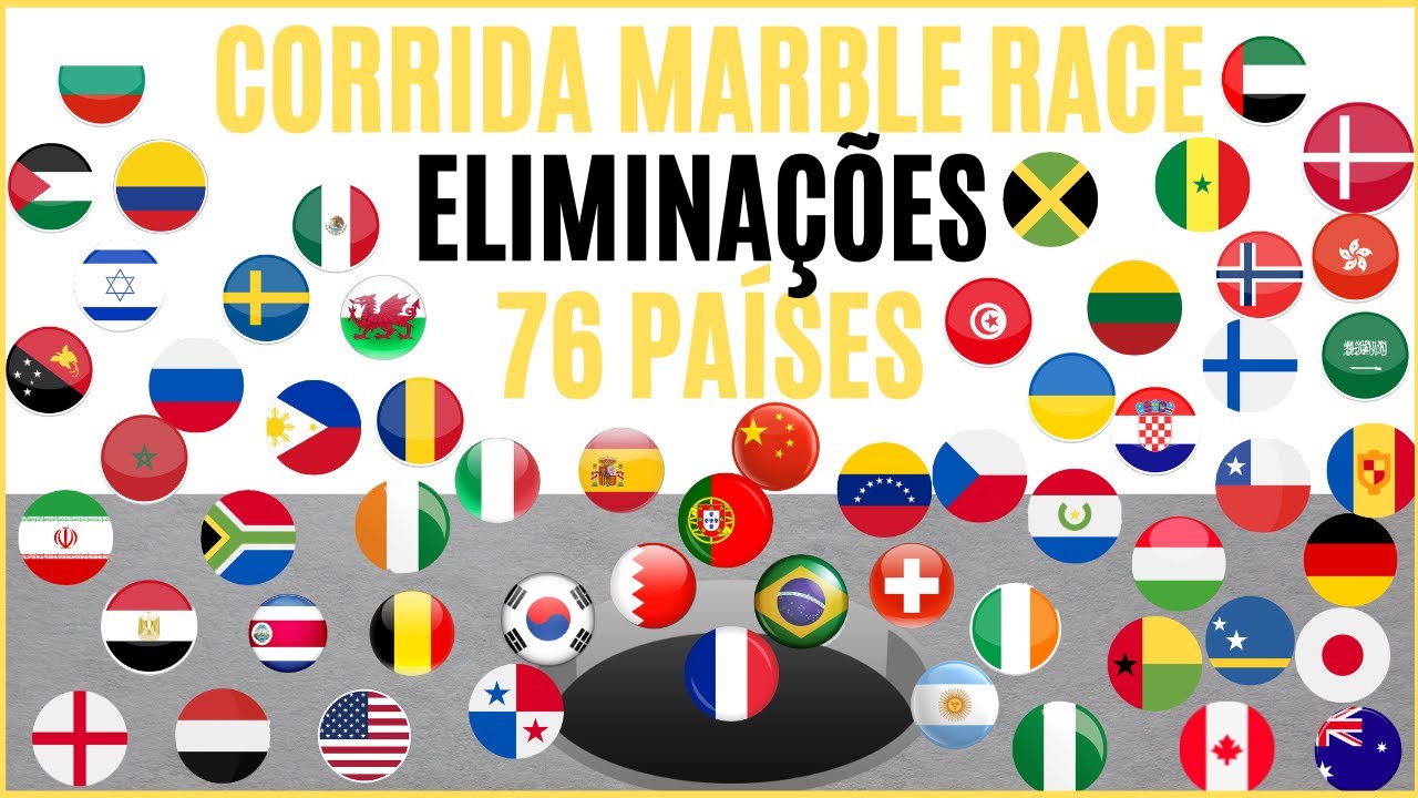 CORRIDA MARBLE RACE ELIMINAÇÕES 76 PAÍSES